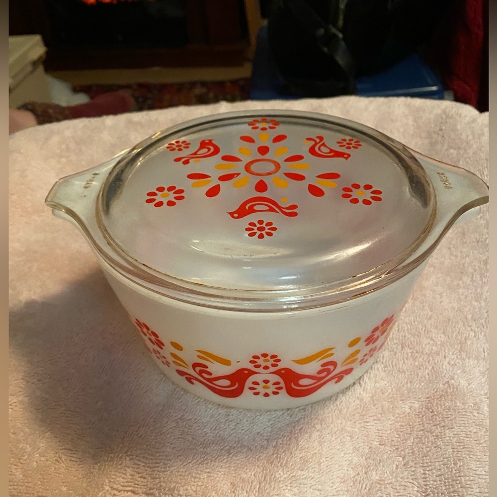 Vintage Pyrex Friendship Casserole Dish W/Lid 1 QT Pattern 473 Cottageco…